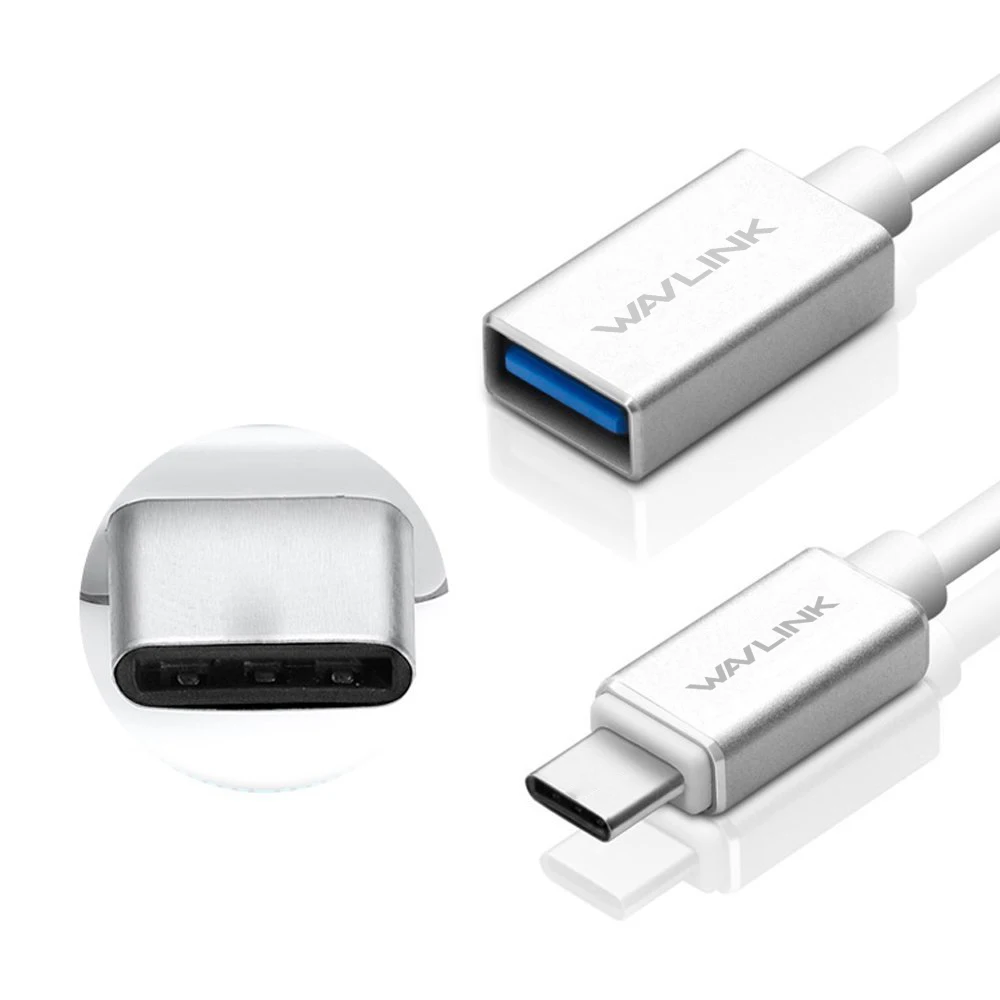 Кабель Wavlink USB Type C Mini Smart 3 1 штекер к 0 A гнездо OTG адаптер для передачи данных