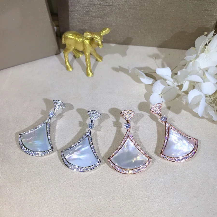 

Luxury Brand Statement Tassel Earrings Charms Top Real Natural Mother Shell Pearl Big Dangle Earrings Jewelry For Women