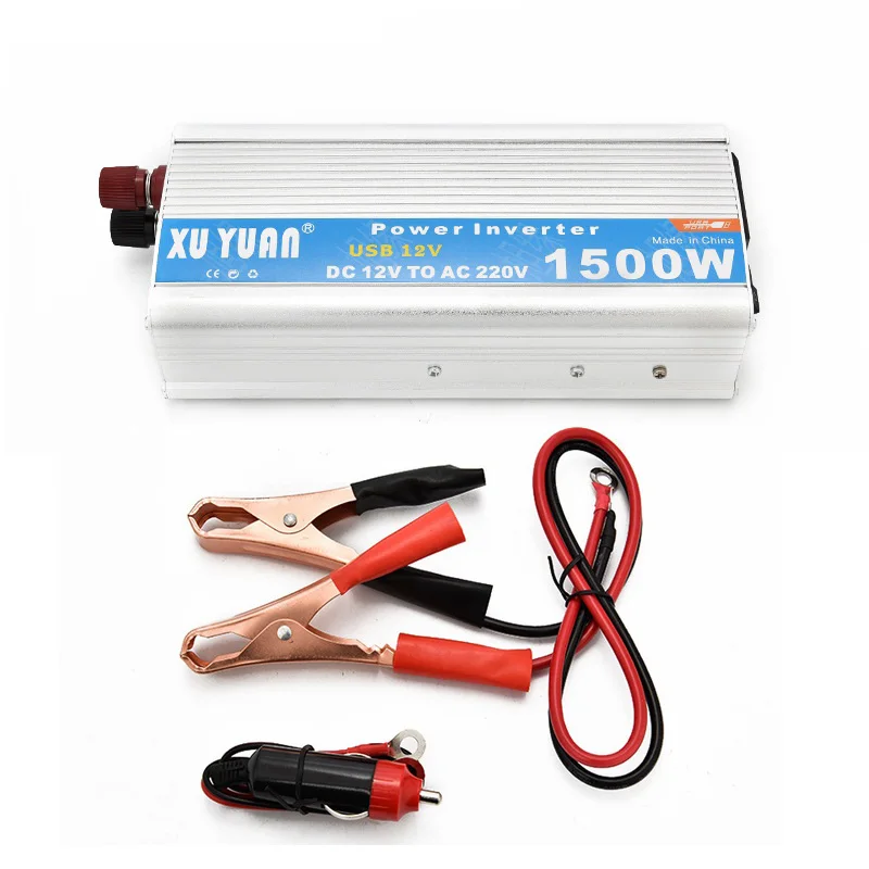 Portable Power Inverter AC 220110V 1500W Car Charger Power Inverter Converter 12 v to 220v Universal Socket Car Inverter (4)