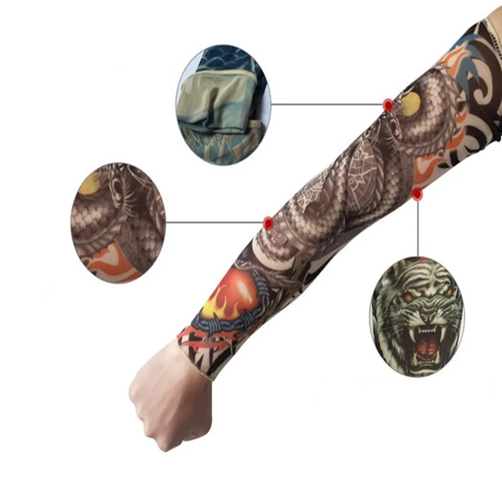 Нарукавники нейлон поддельные татуировки рукав чулок для руки Tatoo теплее Новое