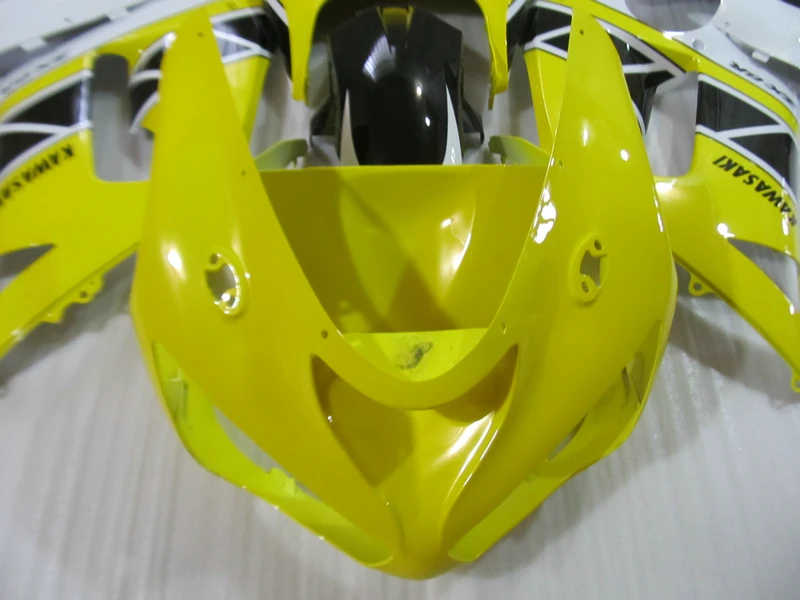 Запчасти для кузова Kawasaki ninja ZX6R 05 06 желтый белый черный Обтекатели корпуса 2005 2006