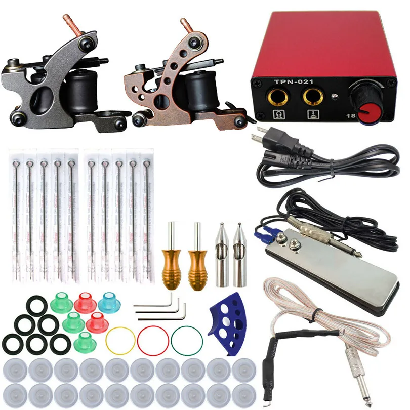 Tattoo Machine Professional Complete Tattoo Kit Set 2Pcs Coil Machine