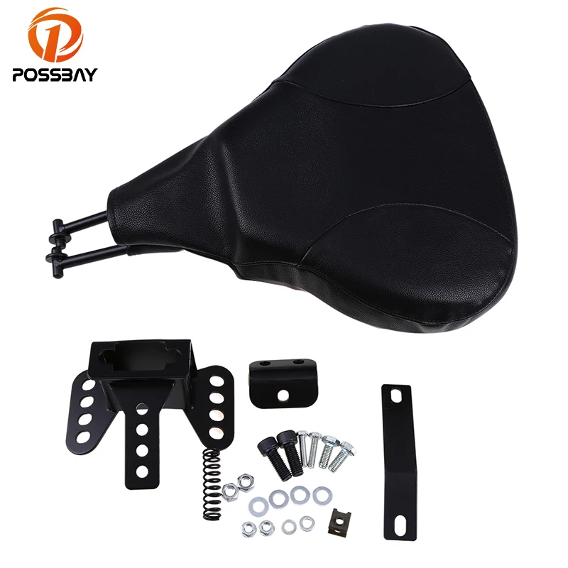 POSSBAY Motorcycle Seat Cover Fan shaped Motocross Cushion Pad Bracket Mounts Cafe Racer Seats