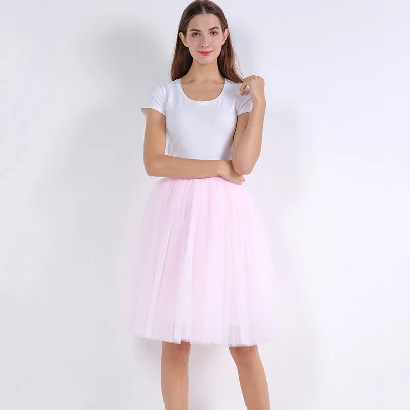 5 Layers 60cm Princess Midi Pleated Tulle Skirt-14