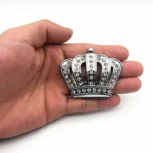 Estilo do carro do Metal do Ouro Coroa Emblema Adesivo com Strass Crachá Do Lado Do Carro Decalque Adesivos Acessórios Tamanho Pequeno