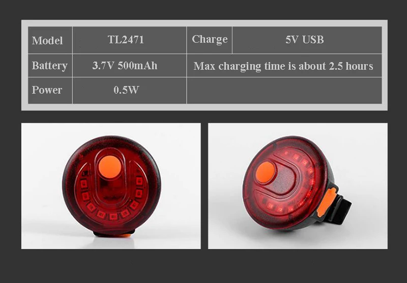 Best FTW Bike Taillight USB Rechargeable Bicycle Tail Rear Back Light Waterproof Night Cycling Riding Safety Warning LED Lamp TL2471 3
