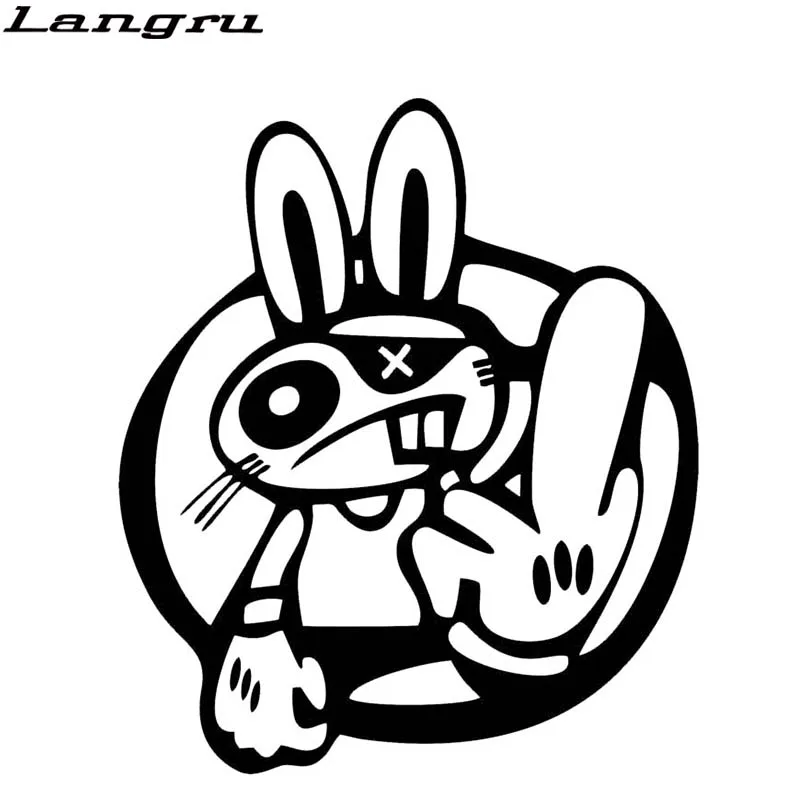 Langru Produk Baru Mobil Stiker Kelinci Kepribadian Balap Mobil Styling