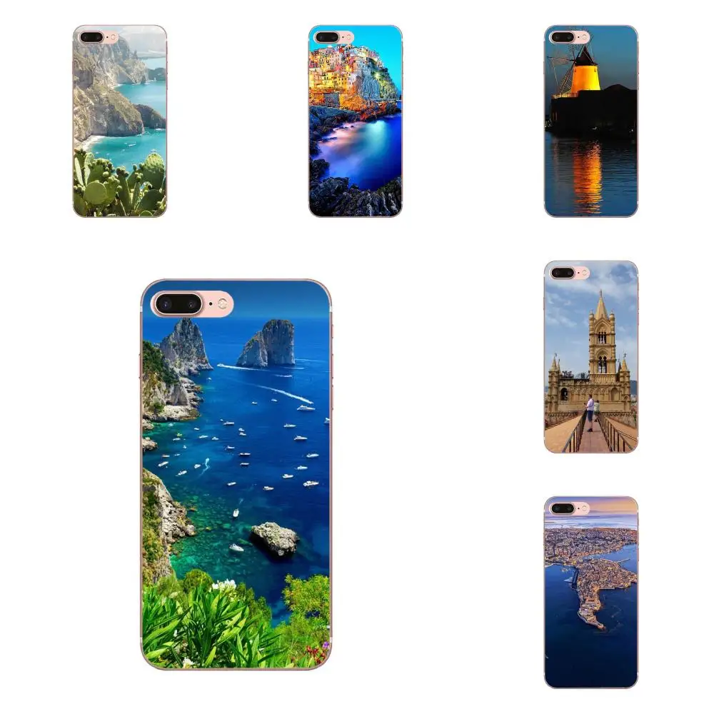 

Beautiful Sicily Italy Soft Protector Phone Cases For Samsung Galaxy Note 5 8 9 S3 S4 S5 S6 S7 S8 S9 S10 mini Edge Plus Lite