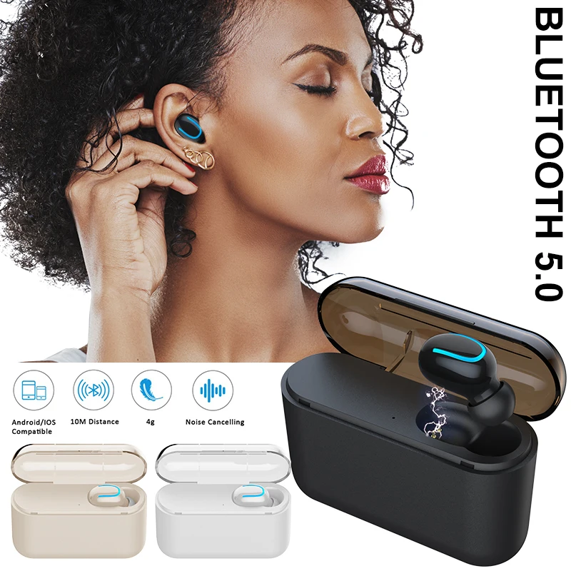 VTIN Single Earbud Ture Wireless Bluetooth 5.0 Earbuds Waterproof Earphone with 1500mAh Charging Case Auto-pairing Headphone     (16)