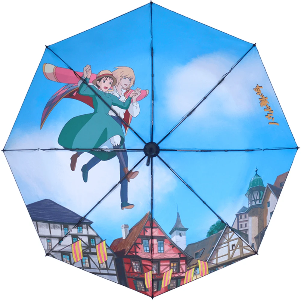 Зонт с изображением движущегося замка из аниме Howl складной зонт для ходьбы по