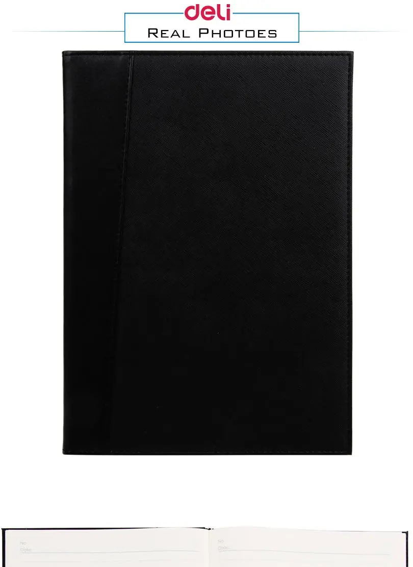 Deli новые канцелярские деловые Ежедневники из искусственной кожи блокнот для школы офисная бумага дневник черный Ежедневник для заметок