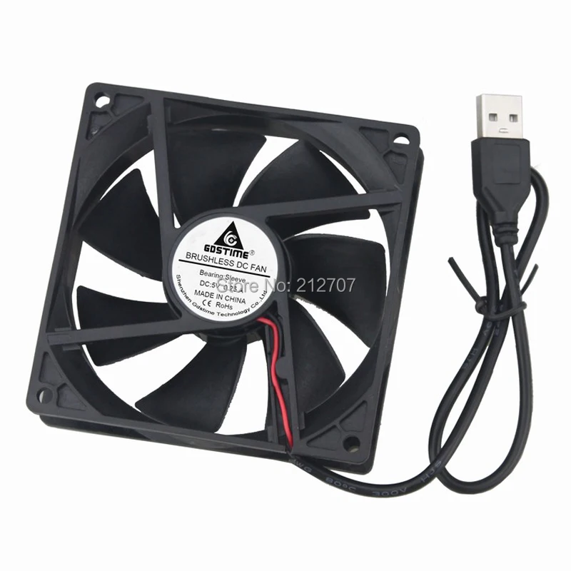 

100 шт., USB-вентилятор Gdstime 92 мм 92x92x25 мм, 5 в постоянного тока