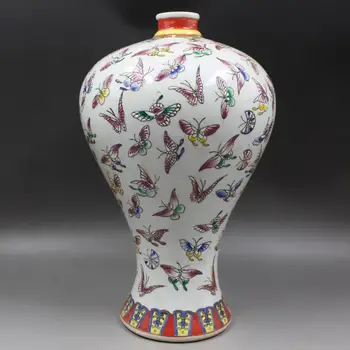 

antique QingDynasty porcelain vase,Pastel butterfly Bottle,Hand-painted crafts,Decoration,collection &Adornment,Free shipping