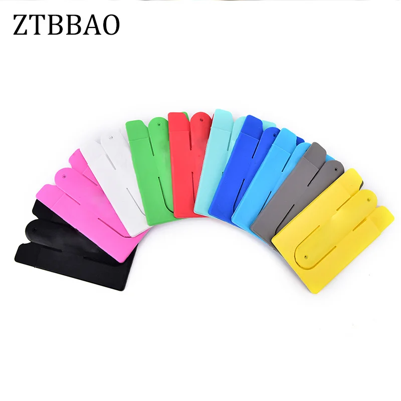 ZTBBAO Hot Sale 1pc Fashion Adhesive Sticker Back Cover Card Holder Case Pouch For Cell Phone colorful card holder