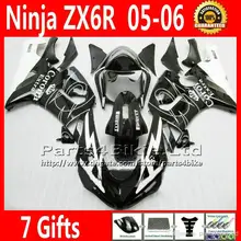 Customize Corona black Fairings + Seat cowl for Kawasaki ZX6R 636 2005 2006 motorbike fairing kit 05 06 NQ21