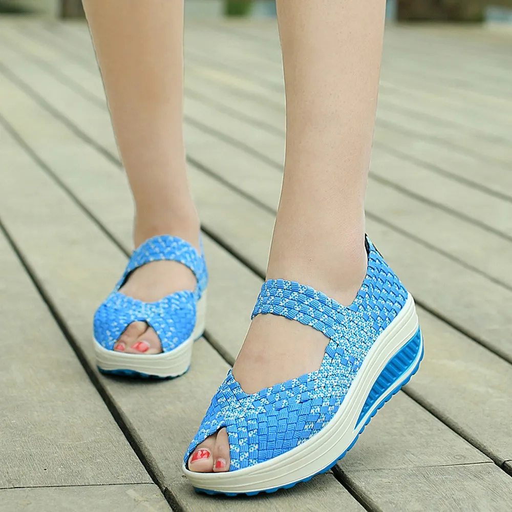 

KLV sneakers women Peep Toe Sports Shoes Woven Breathable Flat Sandals Sneakers zapatos de hombre mocasines #3