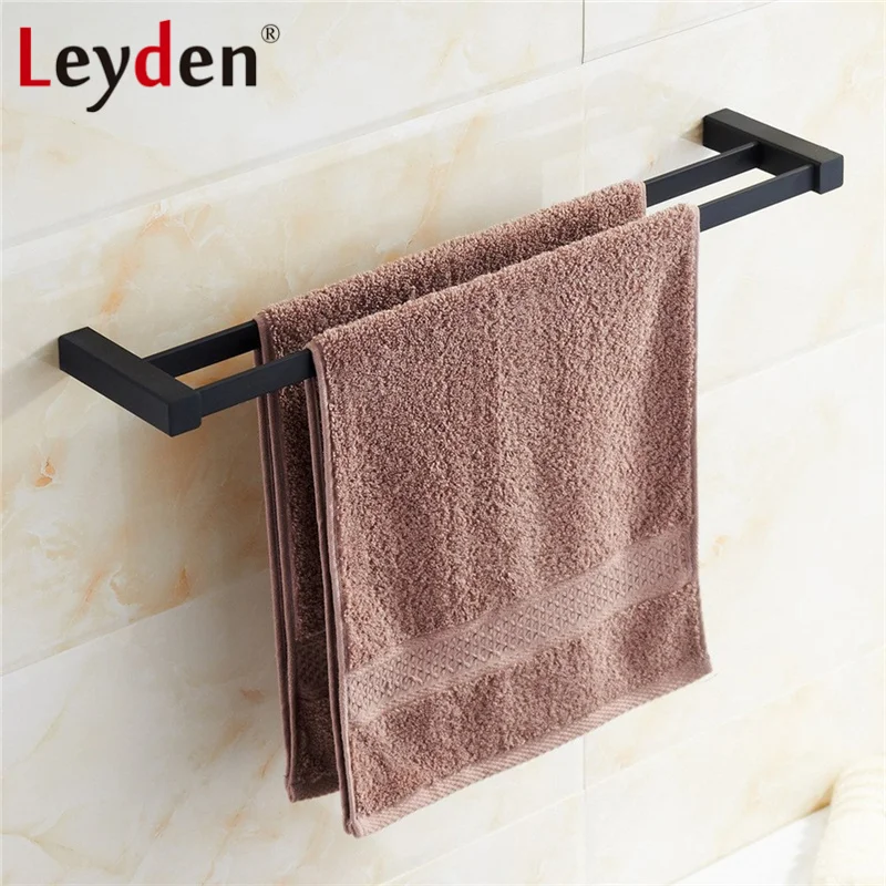 Leyden New SUS 304 Stainless Steel Double Towel Holder Towel Rail Black