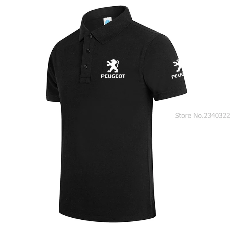 Летняя Классическая брендовая мужская рубашка, Мужская рубашка поло peugeot, рубашка поло с коротким рукавом, дизайнерская рубашка поло размера плюс S-3XL - Цвет: 4