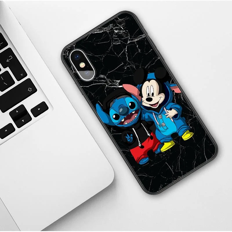 Cute cartoon Stitch Soft Phone Case For iPhones 11 Pro Max Tinkerbell Cover For iPhones X 6 6S 7 8 Plus XS MAX XR Coque