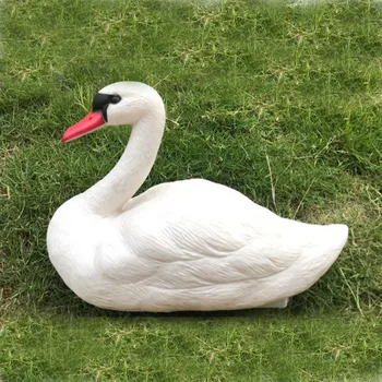 

Big Goose Model Miniature Animal Swan Figurine Ornament Swan Pet Figurine Statue Garden Ornaments Crafts Home Decor 6x18x18CM