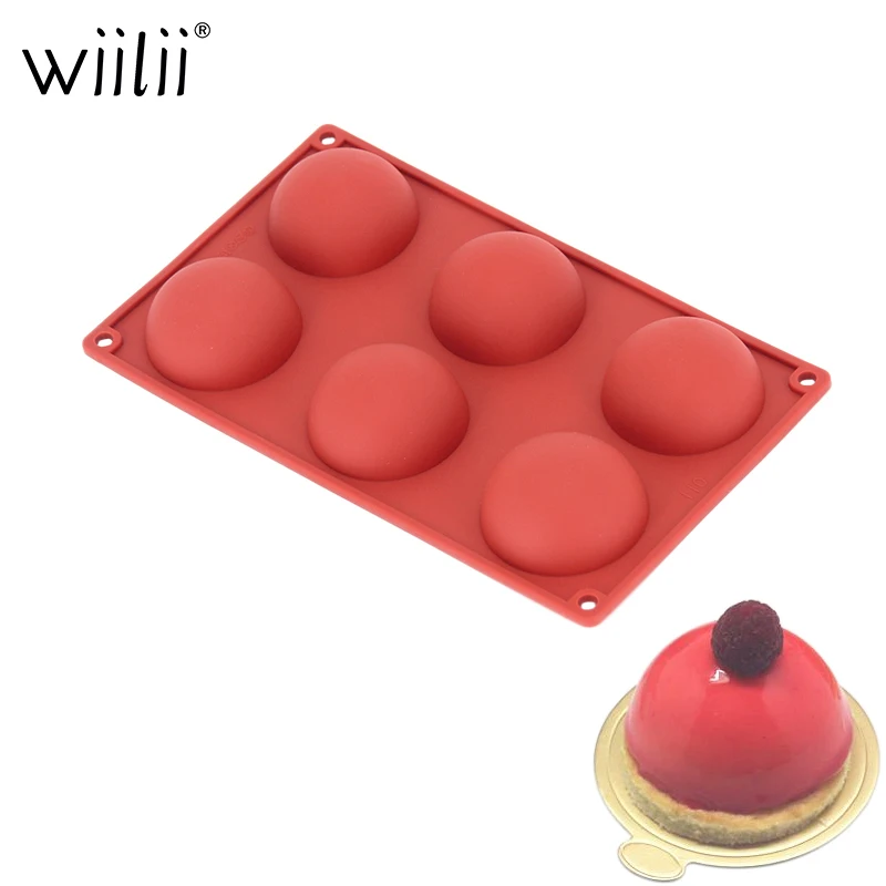 Silicone 6 Cavity Semicircle Mold Baking Tools For Cakes Truffle Desserttools for cakesbaking