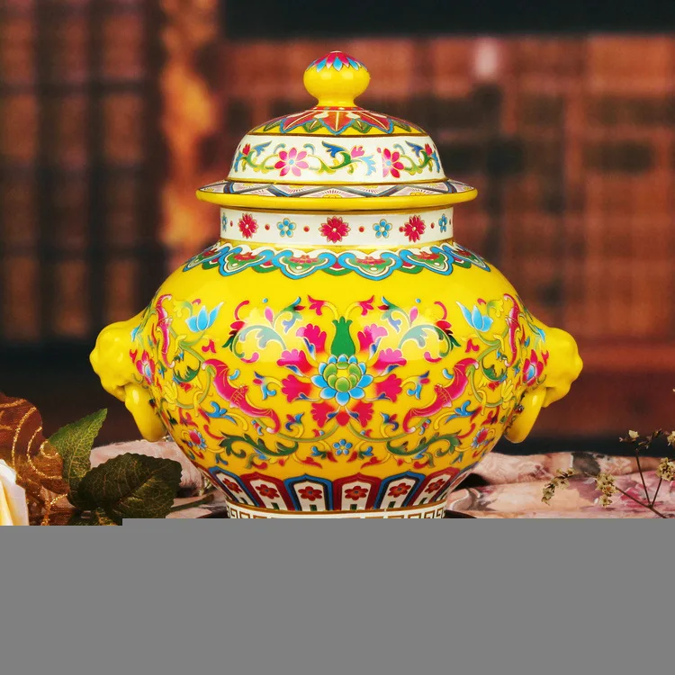 

Manufacturers selling Jingdezhen ceramics enamel vase general Huang Lianhua modern fashion furniture and ornaments