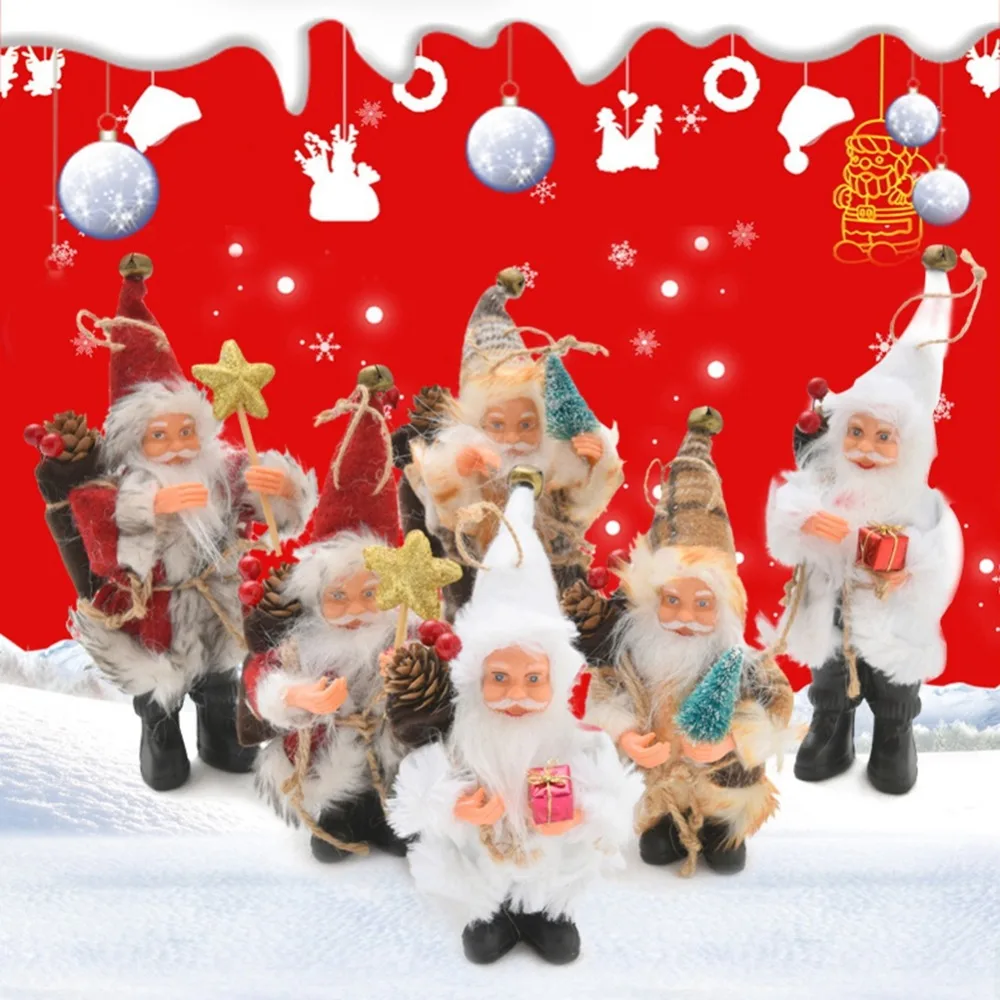 Christmas Decorations navidad For Home Standing Posture Flannel Santa Claus Doll Scene Pendant new year goods Decoration Gifts  (1)