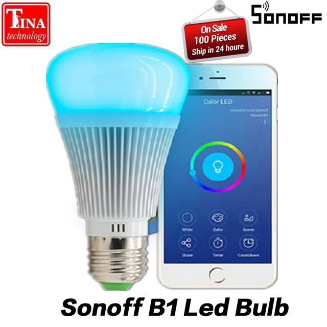 Sonoff B1 Led Bulb Dimmer Wifi Smart Light Bulbs Remote Control Sonoff B1 Led Bulb Dimmer Wifi Smart Light Bulbs Remote Control Switch Color Changing Works With Alexa