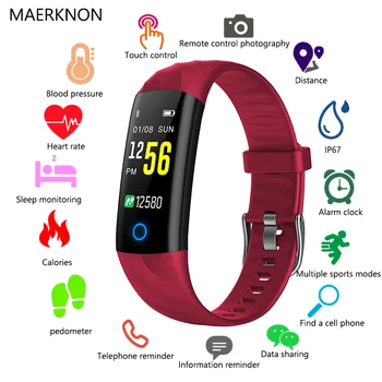 

MAERKNON S5 Smart Watch Sports Watch Color Screen Heart Rate Blood Pressure Bluetooth Waterproof New Smart Reminder