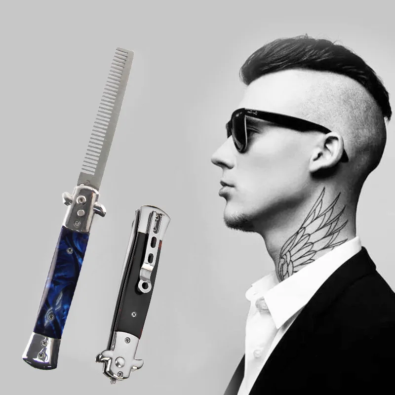 1pcs Automatic Stainless Steel Combs font b Foldable b font font b Knife b font Brushes