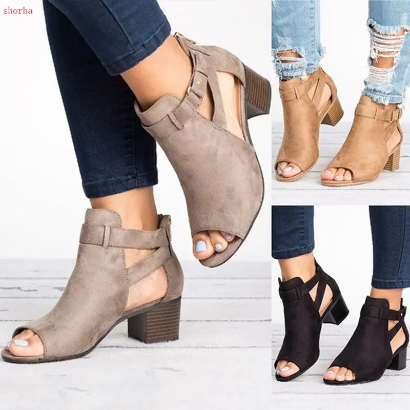 

New Woman Sandals Shoes 2019 Summer Fashion Style root Pumps High Heels Buckle Strap Gladiator Women Solid Plus Size
