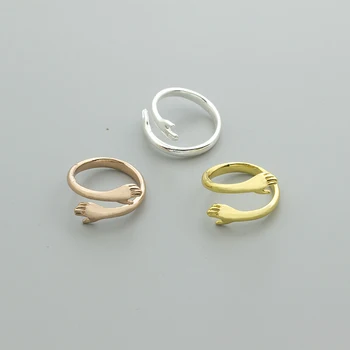 

Wholesale 10pcs/lot Gold Filled Two Hands Stacking Rings For Women Men Jewelry Minimalist Anel Copper Palm Of Hand Finger Rings