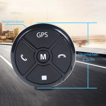 

KKMOON Car Smart Steering Wheel Controller Wireless Multifunctional DVD Navigation Button Key Remote Control With Noctiluycent