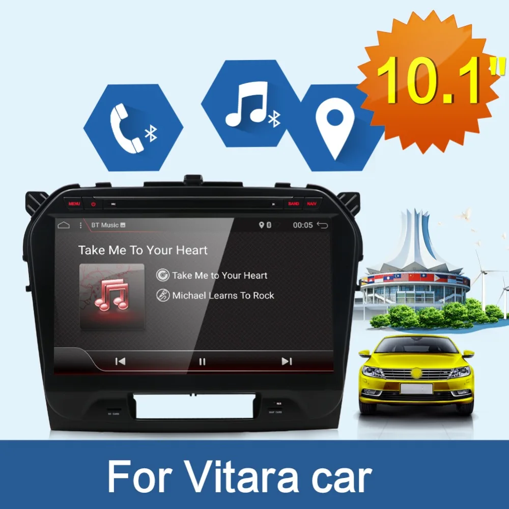 

10.1" Quad Core car dvd radio GPS 2din Android 7.1 Car RADIO Player For Suzuki Vitara GPS Navigation Radio Stereo WIFI BLUETOOTH