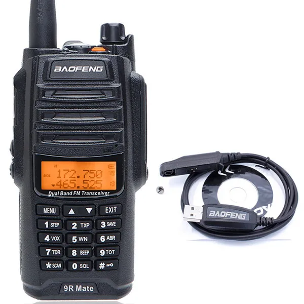 Baofeng UV-9R mate IP67 водонепроницаемая рация 10 Вт Двухдиапазонная 136-174/400-520 МГц Ham CB радио 10 км дальность UV-9R плюс UV-82 - Цвет: add program cable