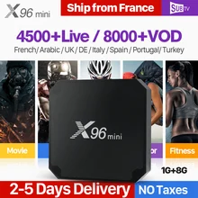 X96 mini IPTV France Android 7.1 Smart WIFI 4K H.265 IPTV Media Player X96mini 1 Year SUBTV Code French Belgium Arabic IPTV Box 