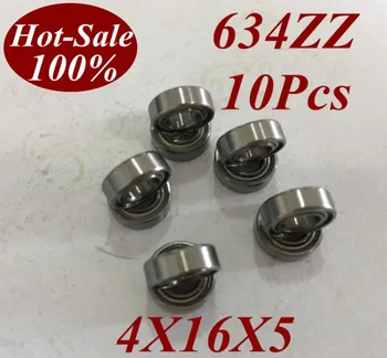 

10pcs Low noisy 634zz 634z 634-zz 4x16x5 4*16*5 Deep groove ball bearing micro miniature small bearing motor bearing