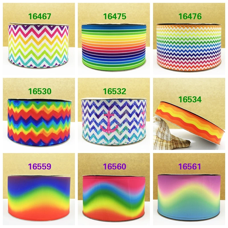 50 ярдов в Размер Омбре лента напечатанная grosgrain лента 16524