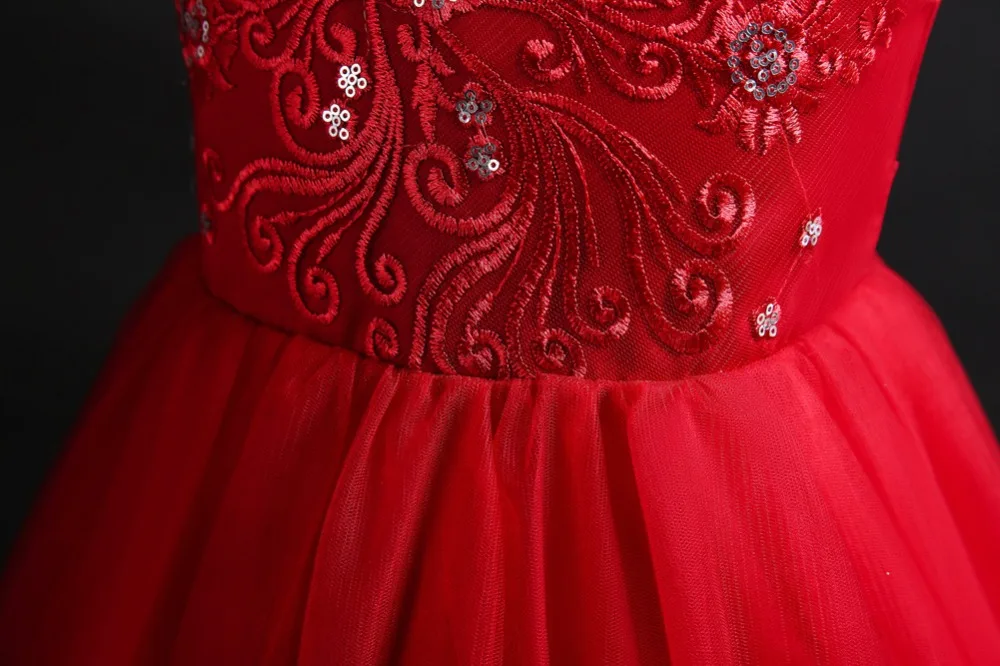 Cute Flower Baby Girl Dresses 2019 Tule Princess Dress Children Evening Clothing Sequins Kids Prom Gown For Girls Wedding Party (20)