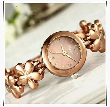 New Women Watches Female Quartz Analog Wristwatch Rose Gold Color Flower Bracelet Watch Hour Hot Sale Reloj Drop Shipping