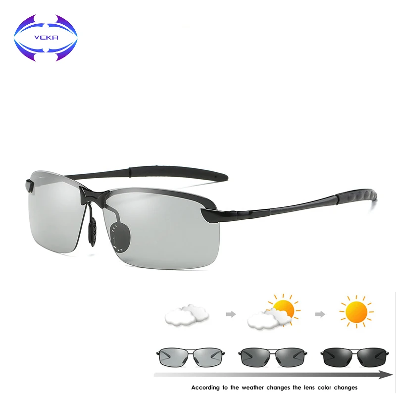 

VCKA 2018 new Driving Photochromic Sunglasses Men Polarized Chameleon Discoloration Sun glasses for men oculos de sol masculino