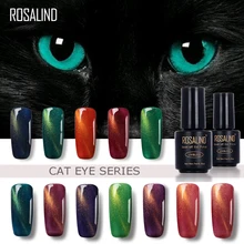 ROSALIND 7ML Black Bottle 3D Cat Eyes Magnet Nail Gel Polish Effect C01-30 UV LED Gel Nail Polish With Powder Glitter Nail Art