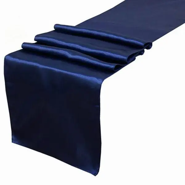 

Brand New Navy Blue 12"x108" Satin Table Runners Wedding Party Supply Professional Decoration Many Popukar Colors