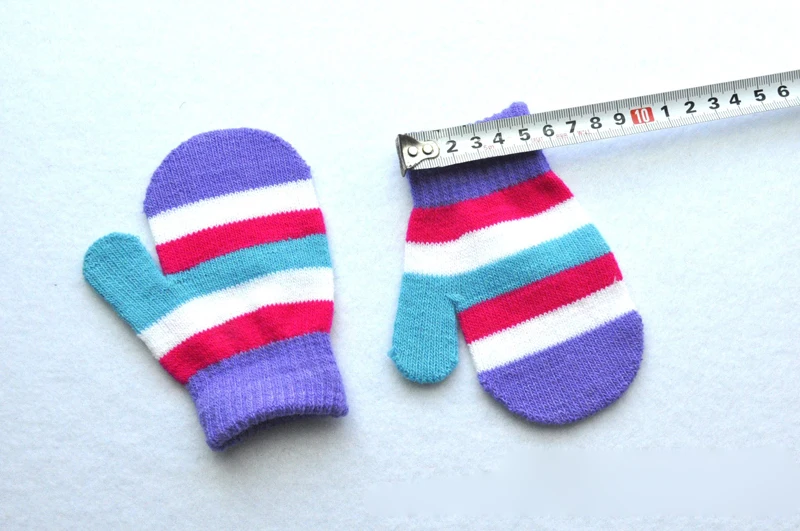 Colorful Kids Warm Gloves Winter Sports Stretchy Knitted Glove