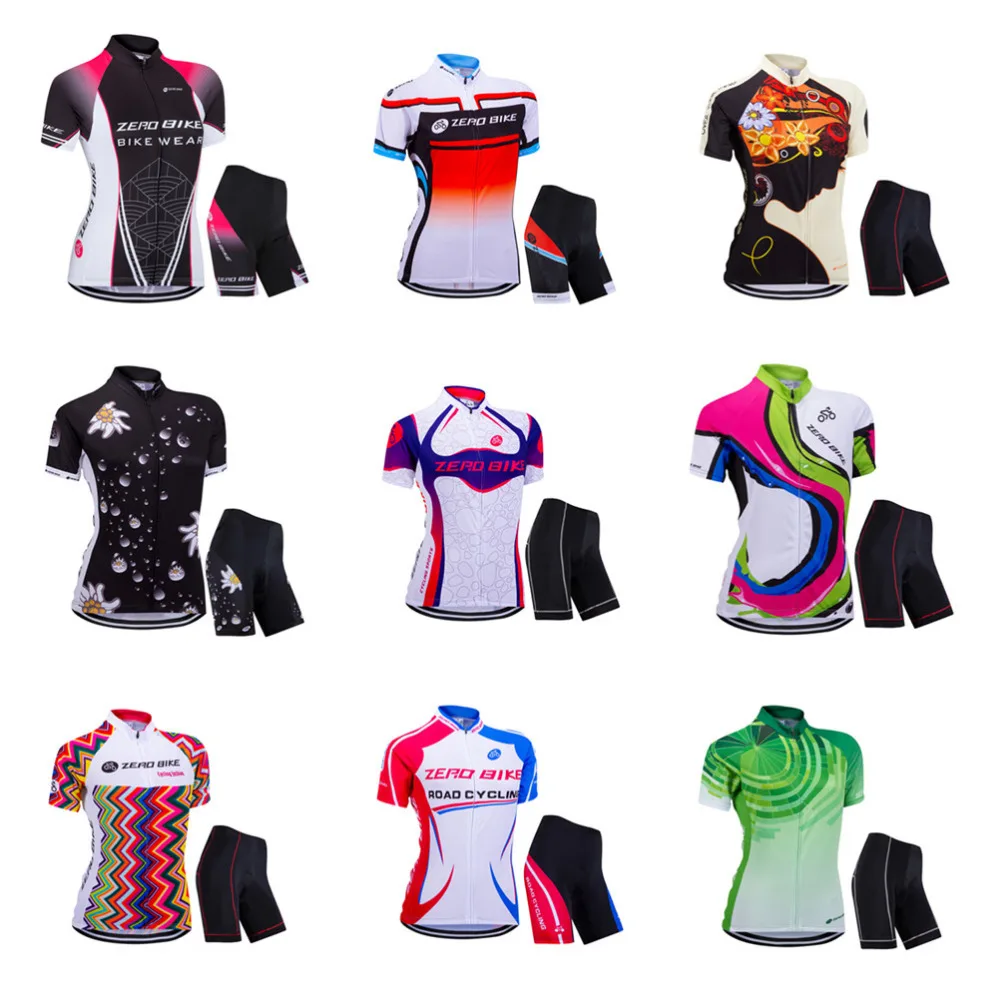 

ZEROBIKE High Quality Women's MTB Bike Quick Dry Jersey Shorts 3D Padded Summer Sports Shirt Tops Cycling Clothing Ropa Ciclismo