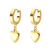 

Heart Pendants Clip Earrings For Women Stainless Steel Trendy Fashion Love Temperament Tiff Style Cute Earrings Jewelry Gifts