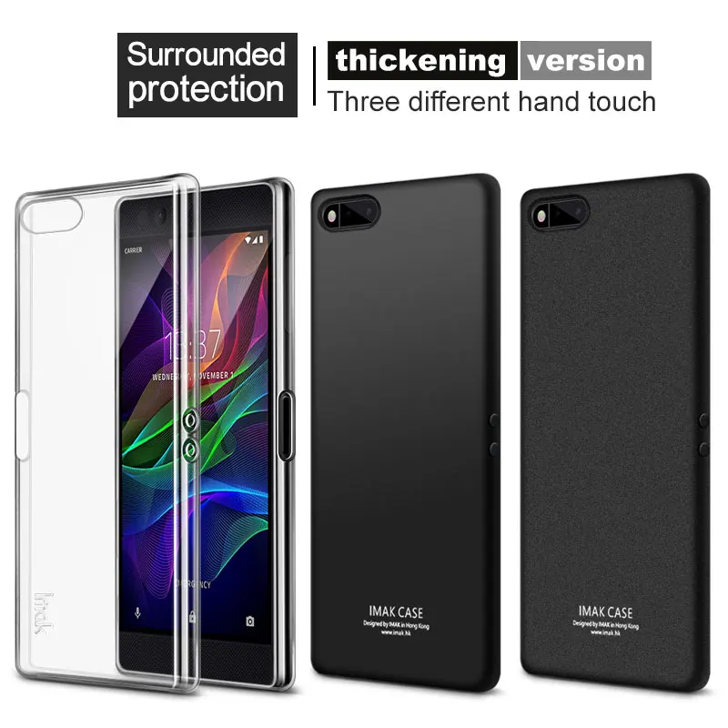 

IMAK sFor Razer Phone Case Cover Shockproof Silicone Soft Transparent TPU Case For Razer Phone With Screen Protector