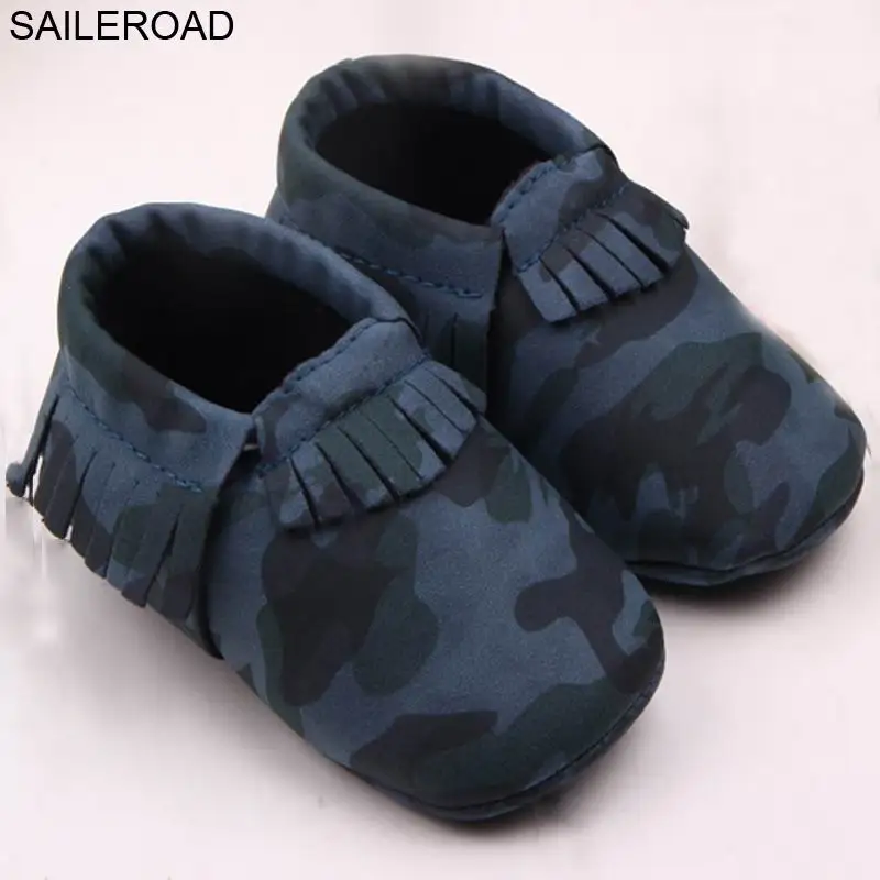 SAILEROAD/0-18Month модная обувь из искусственной кожи, для детей, для тех, кто только начинает ходить, мокасины для новорожденных детская обувь для камуфляж Цвета обувь для мальчиков