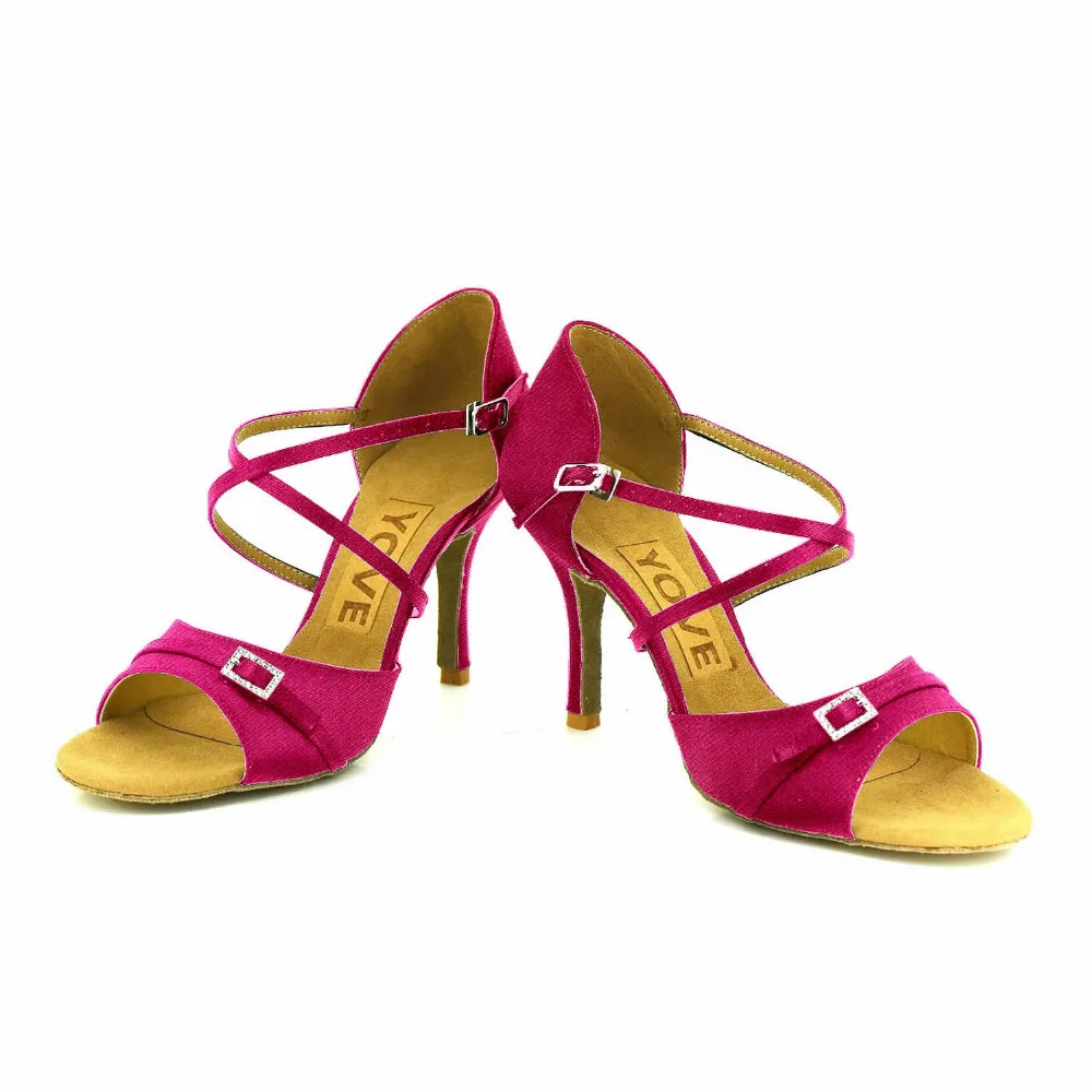 YOVE Dance font b Shoe b font Satin Women s Latin font b Salsa b font