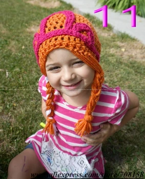 

free shipping,Children-adult all size-Handmade crochet Princess Anna Hat , girl princess hat ,E lsa hat ,halloween costume-stock